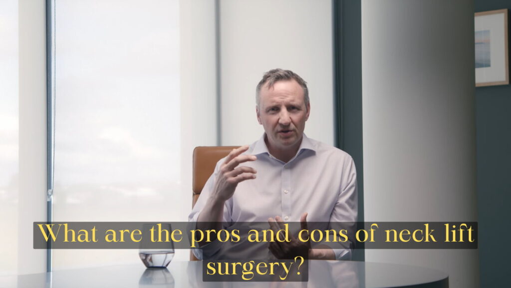 Pros and Cons of neck lift Image for Youtube Video - Dr Kernohan image