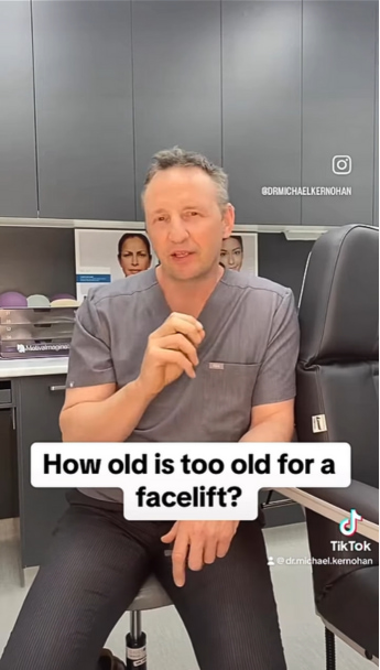 Watch Dr Kernohan Explains How Old is Too Old for a Face Lift - YouTube Video Shorts How old is too old Image for Youtube Video - Dr Kernohan image