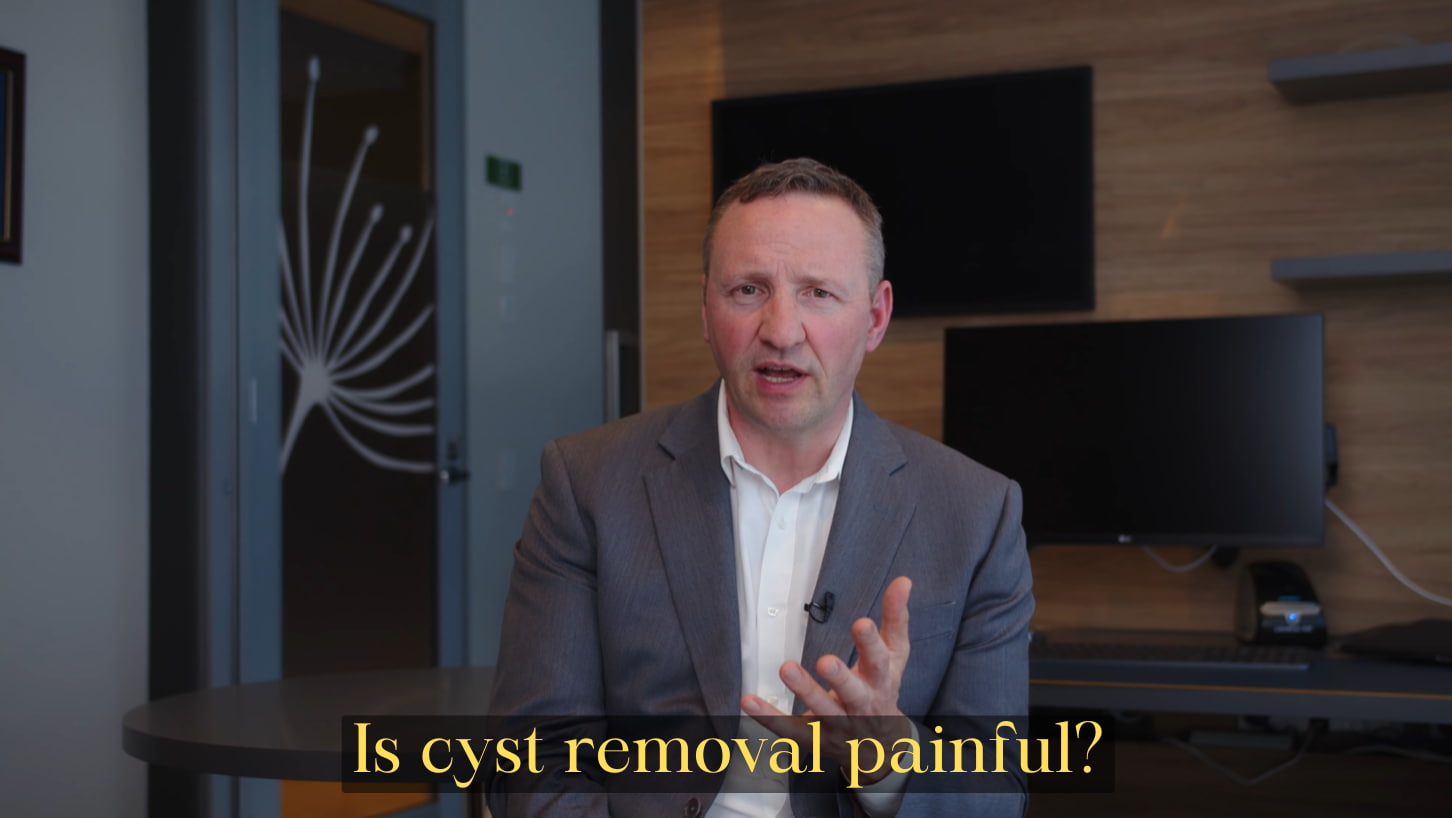 Is cyst removal painful Image for Youtube Video - Dr Kernohan image