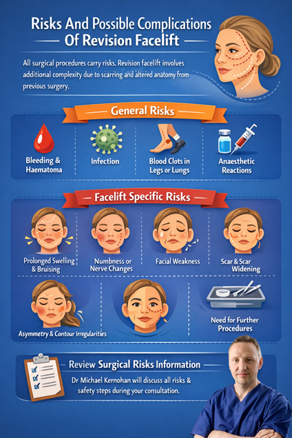 Risks And Possible Complications Of Revision Facelift by Dr Michael Kernohan