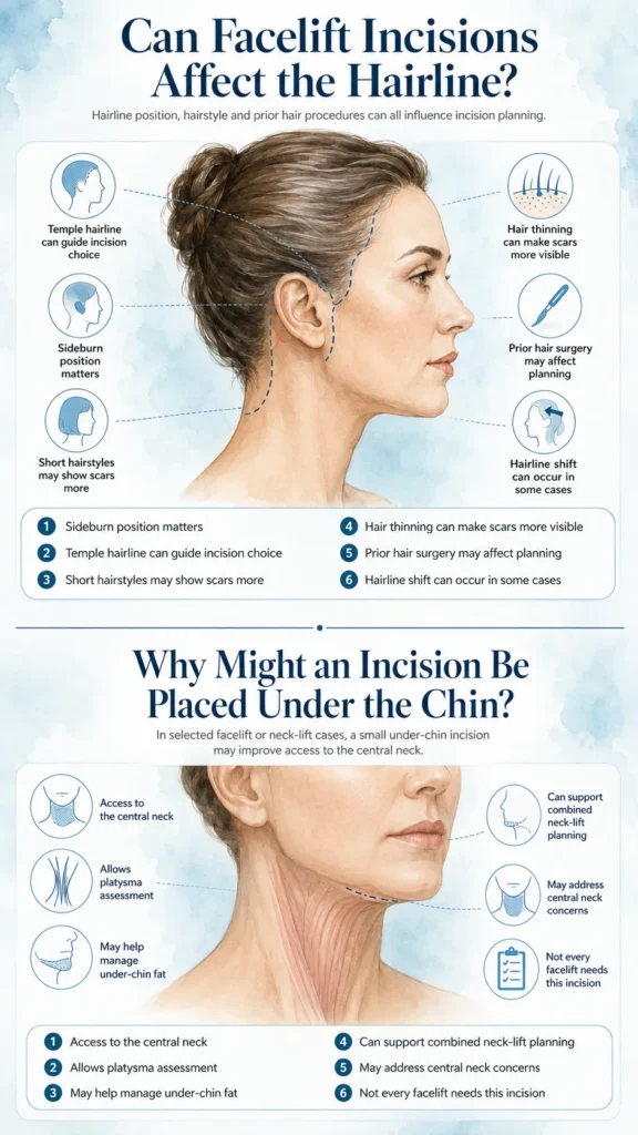 Facelift Incisions Affect the Hairline by Dr Michael Kernohan