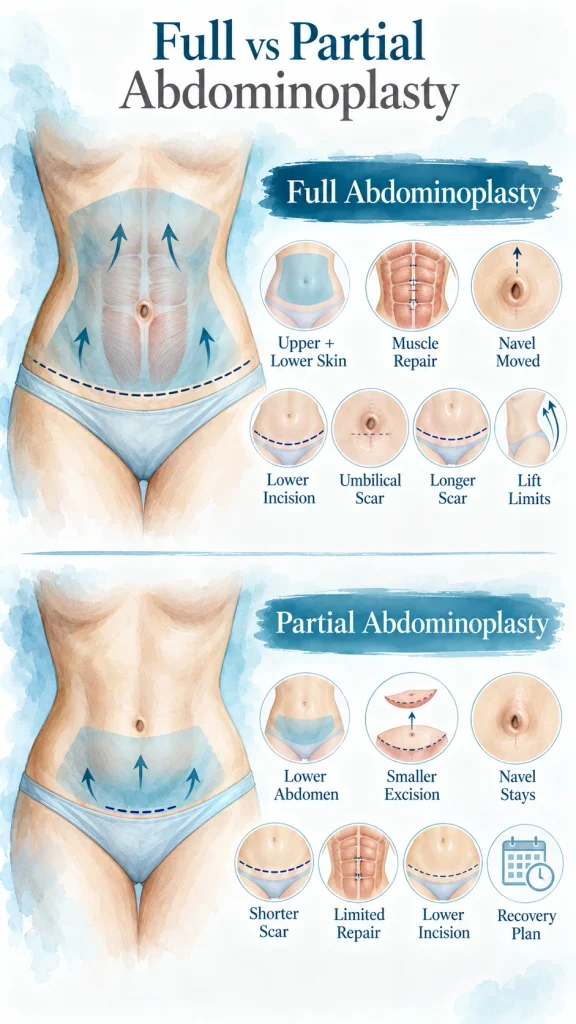 Full vs Partial Abdominoplasty